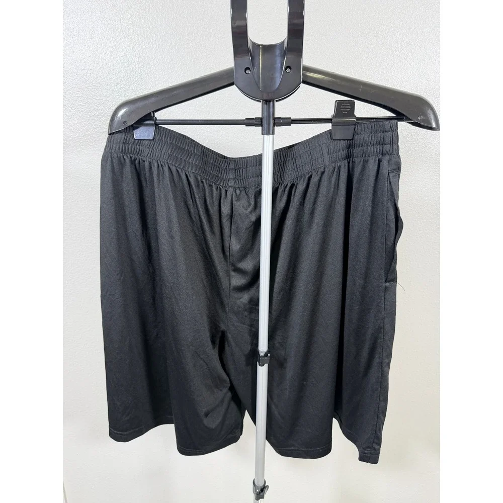 Mens 2XL Athletic Shorts Black Stretch Elastic Waist Training Running Athleisure